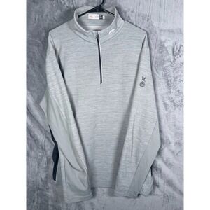 KJUS Men's 1/2 Zip Golf Pullover Roman Midlayer Carpe Diem Logo Gray Size 2XL